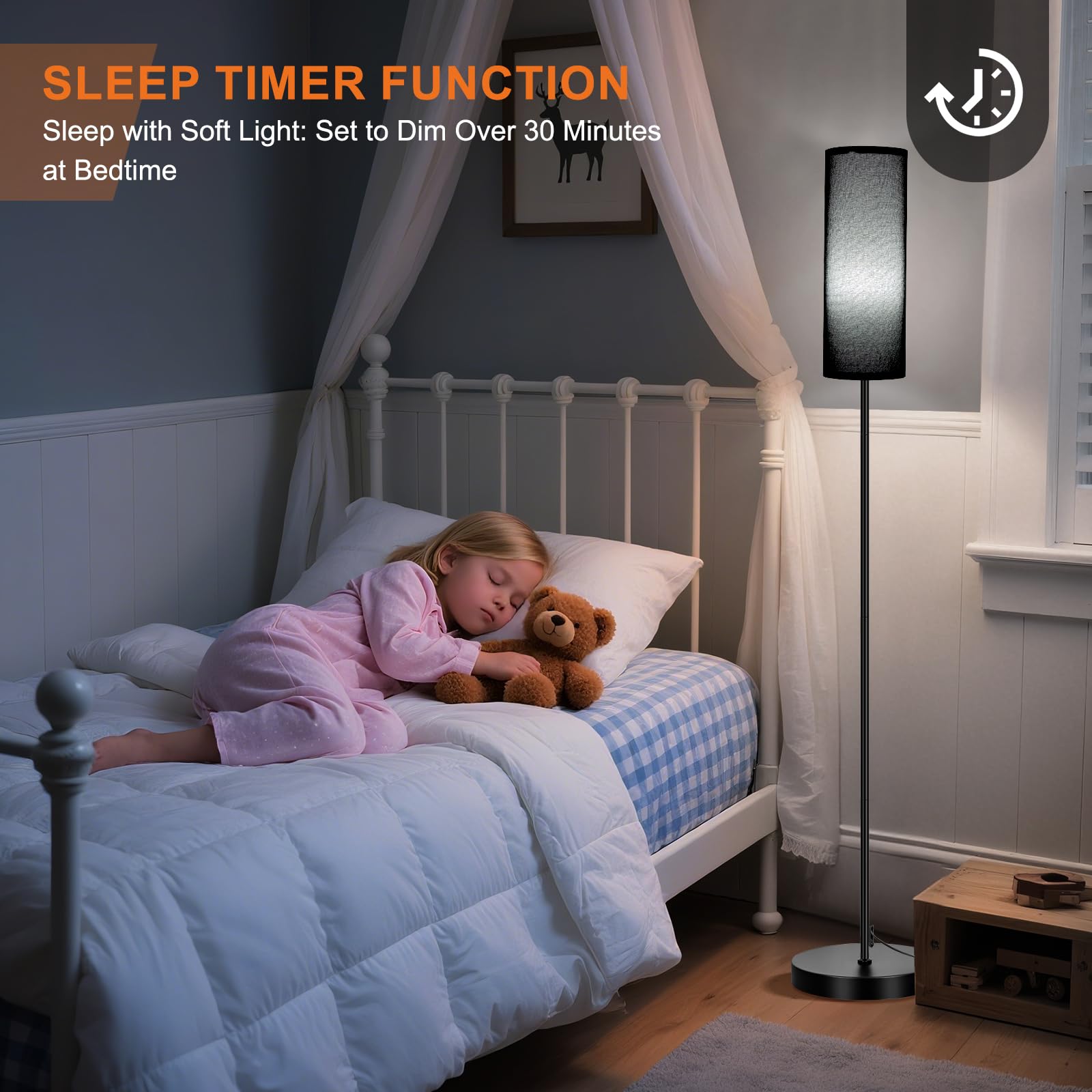 FRIDEKO HOME 2 Pack Floor Lamps for Living Room, Dimmable Colors Temperature & Brightness, Modern Floor Lamp with Remote, Tall Standing Lamps for Living Room Bedroom Office, Beige Shade 9W Smart Bulb