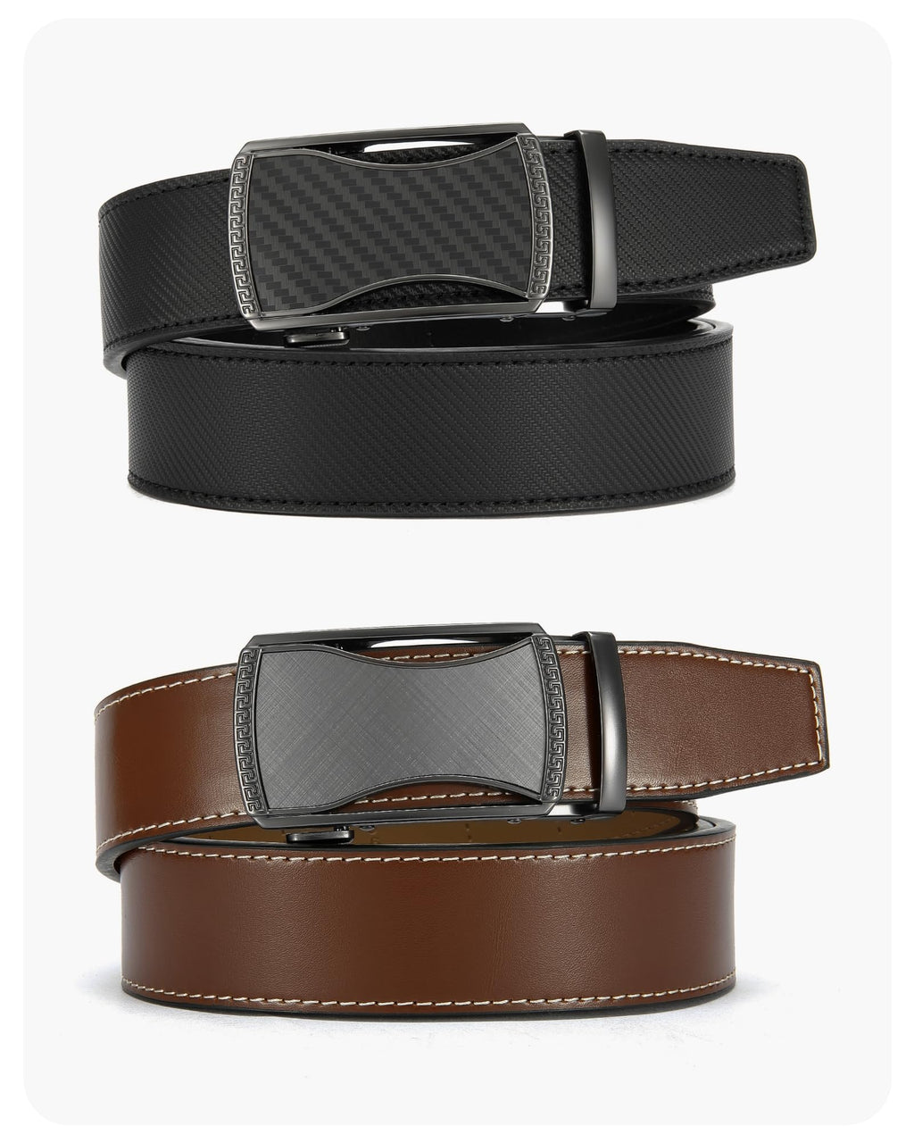 CHAOREN Leather Ratchet Belt Men 2 Pack - Customizable Fit, Effortless Style (35mm)