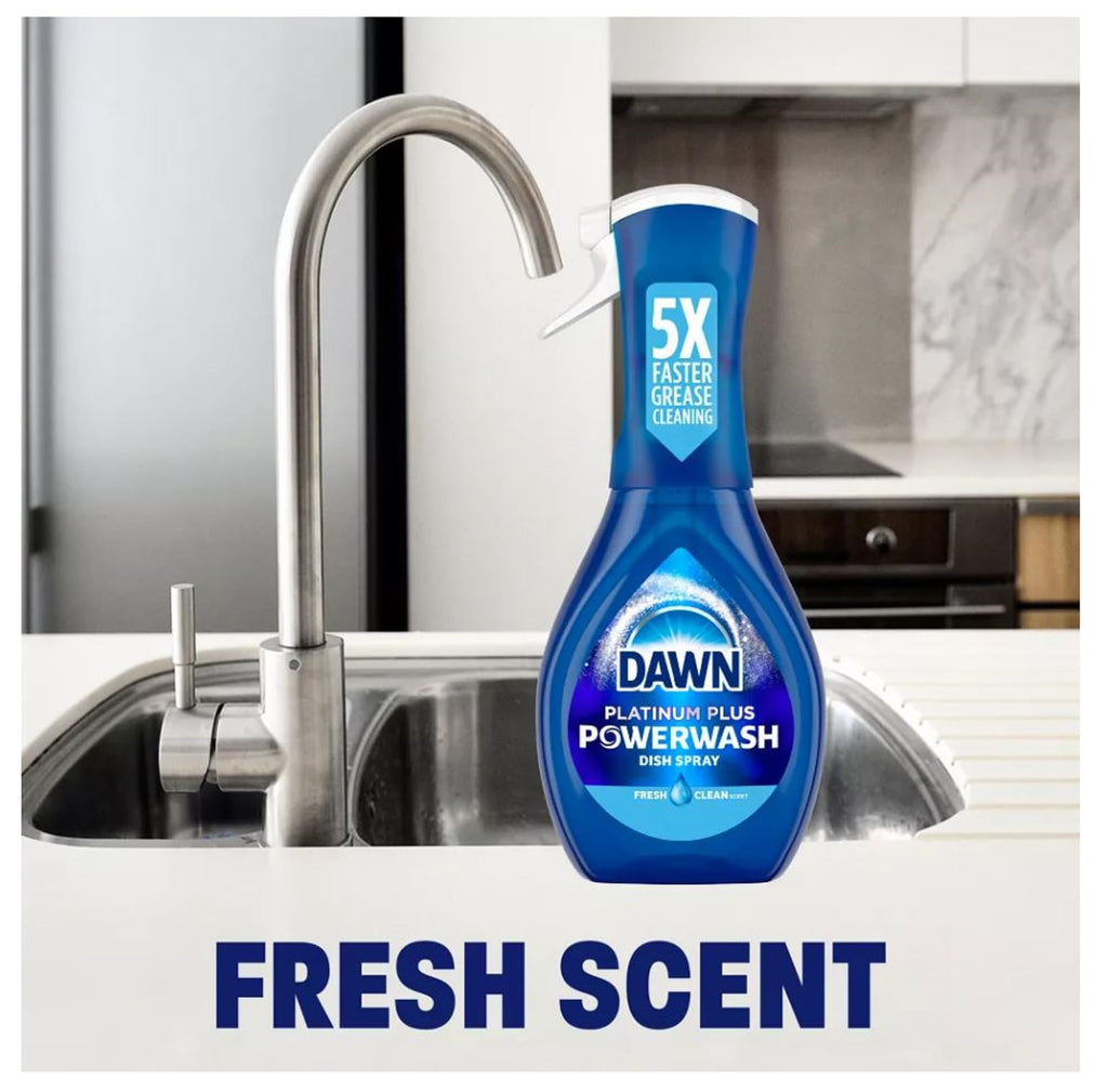 Dawn Powerwash Spray, Dish Soap, Dishwashing Liquid, Fresh, 1 Starter Kit + 3 Refills, 4x16 Fl Oz