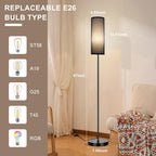 FRIDEKO HOME 2 Pack Floor Lamps for Living Room, Dimmable Colors Temperature & Brightness, Modern Floor Lamp with Remote, Tall Standing Lamps for Living Room Bedroom Office, Beige Shade 9W Smart Bulb