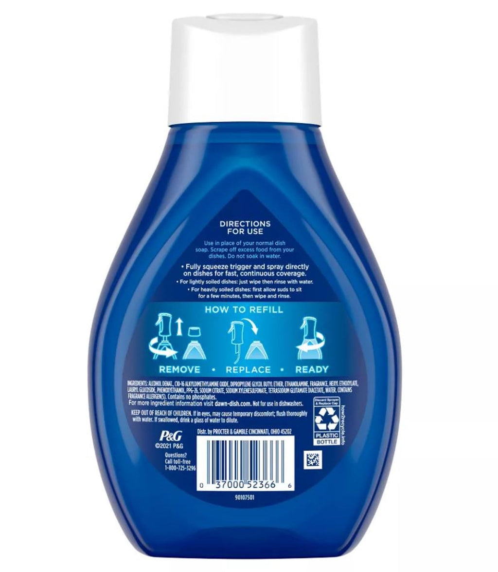 Dawn Powerwash Spray, Dish Soap, Dishwashing Liquid, Fresh, 1 Starter Kit + 3 Refills, 4x16 Fl Oz