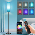 FRIDEKO HOME 2 Pack Floor Lamps for Living Room, Dimmable Colors Temperature & Brightness, Modern Floor Lamp with Remote, Tall Standing Lamps for Living Room Bedroom Office, Beige Shade 9W Smart Bulb