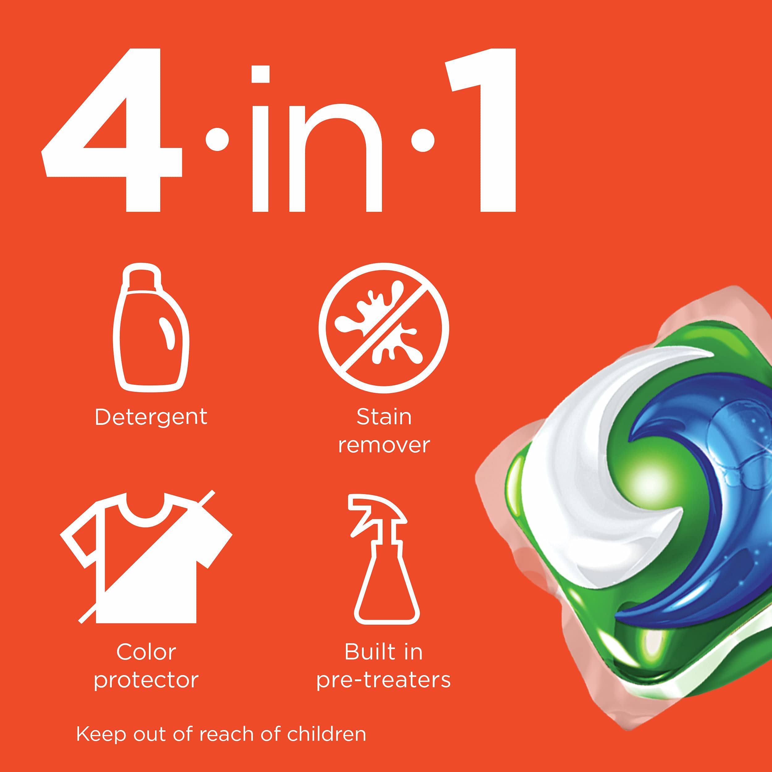 Tide 4-in-1 Ultra Oxi PODS Laundry Detergent Pacs, 85 Count, HE Compatible, Built in Pre-treater for Stains