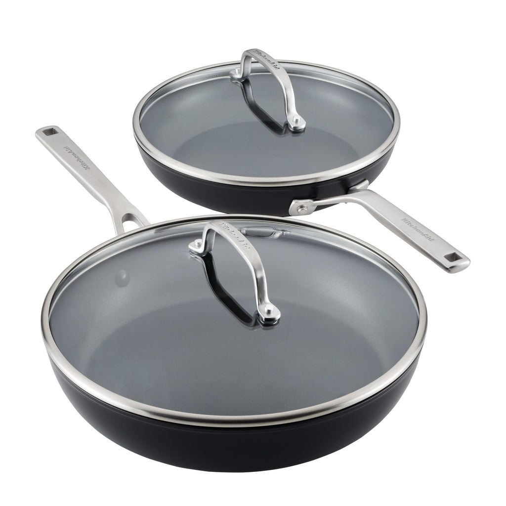 KitchenAid Hard-Anodized Induction Nonstick Cookware Pots and Pans Set, 10-Piece, Matte Black