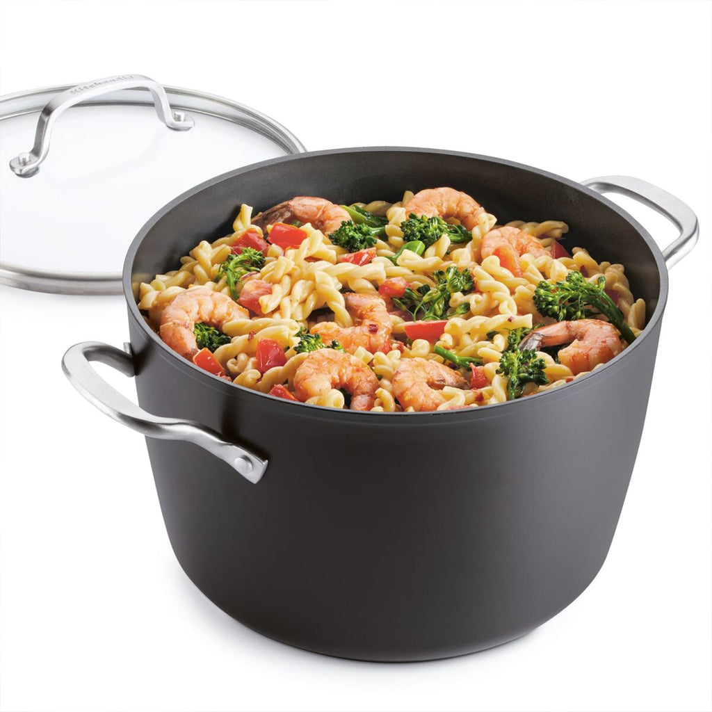 KitchenAid Hard-Anodized Induction Nonstick Cookware Pots and Pans Set, 10-Piece, Matte Black
