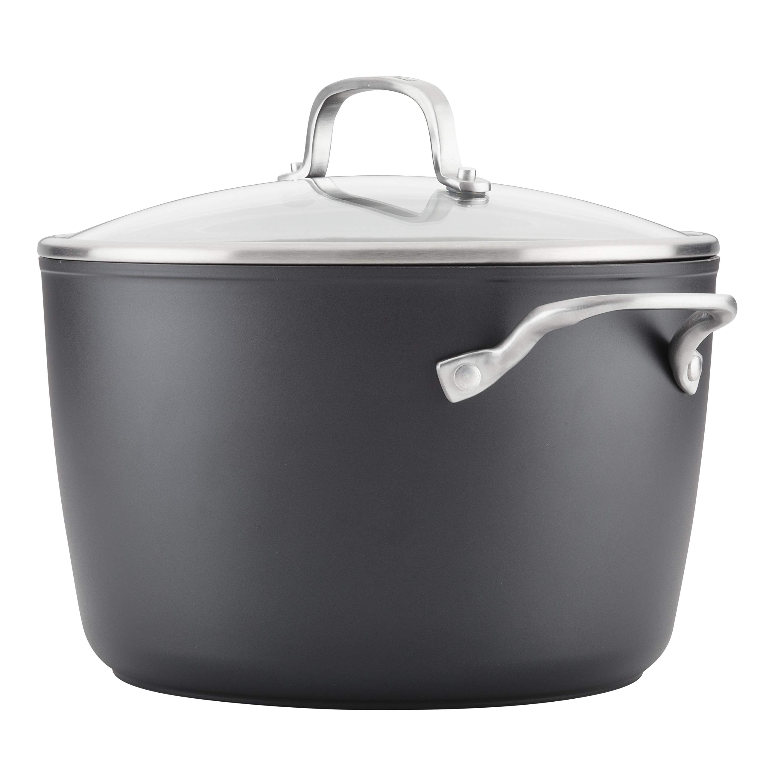 KitchenAid Hard-Anodized Induction Nonstick Cookware Pots and Pans Set, 10-Piece, Matte Black