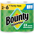 Bounty Quick-Size Paper Towels, White, 12 Family Triple = 40 Regular Rolls