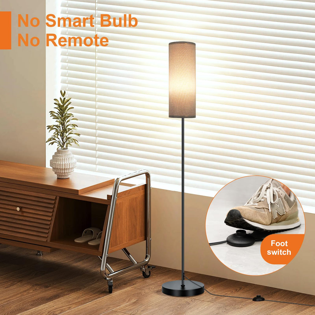 FRIDEKO HOME 2 Pack Floor Lamps for Living Room, Dimmable Colors Temperature & Brightness, Modern Floor Lamp with Remote, Tall Standing Lamps for Living Room Bedroom Office, Beige Shade 9W Smart Bulb