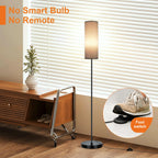 FRIDEKO HOME 2 Pack Floor Lamps for Living Room, Dimmable Colors Temperature & Brightness, Modern Floor Lamp with Remote, Tall Standing Lamps for Living Room Bedroom Office, Beige Shade 9W Smart Bulb