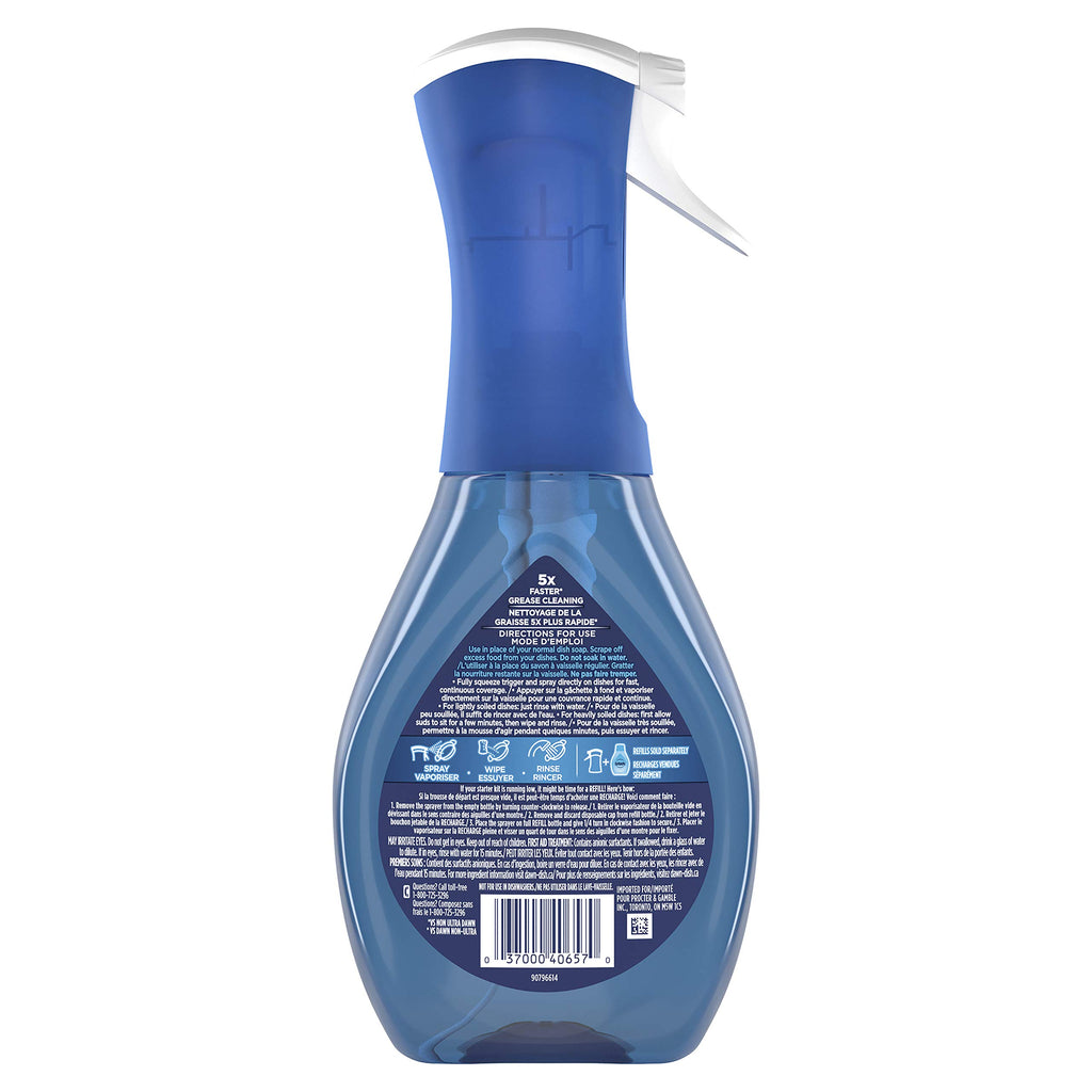 Dawn Powerwash Spray, Dish Soap, Dishwashing Liquid, Fresh, 1 Starter Kit + 3 Refills, 4x16 Fl Oz