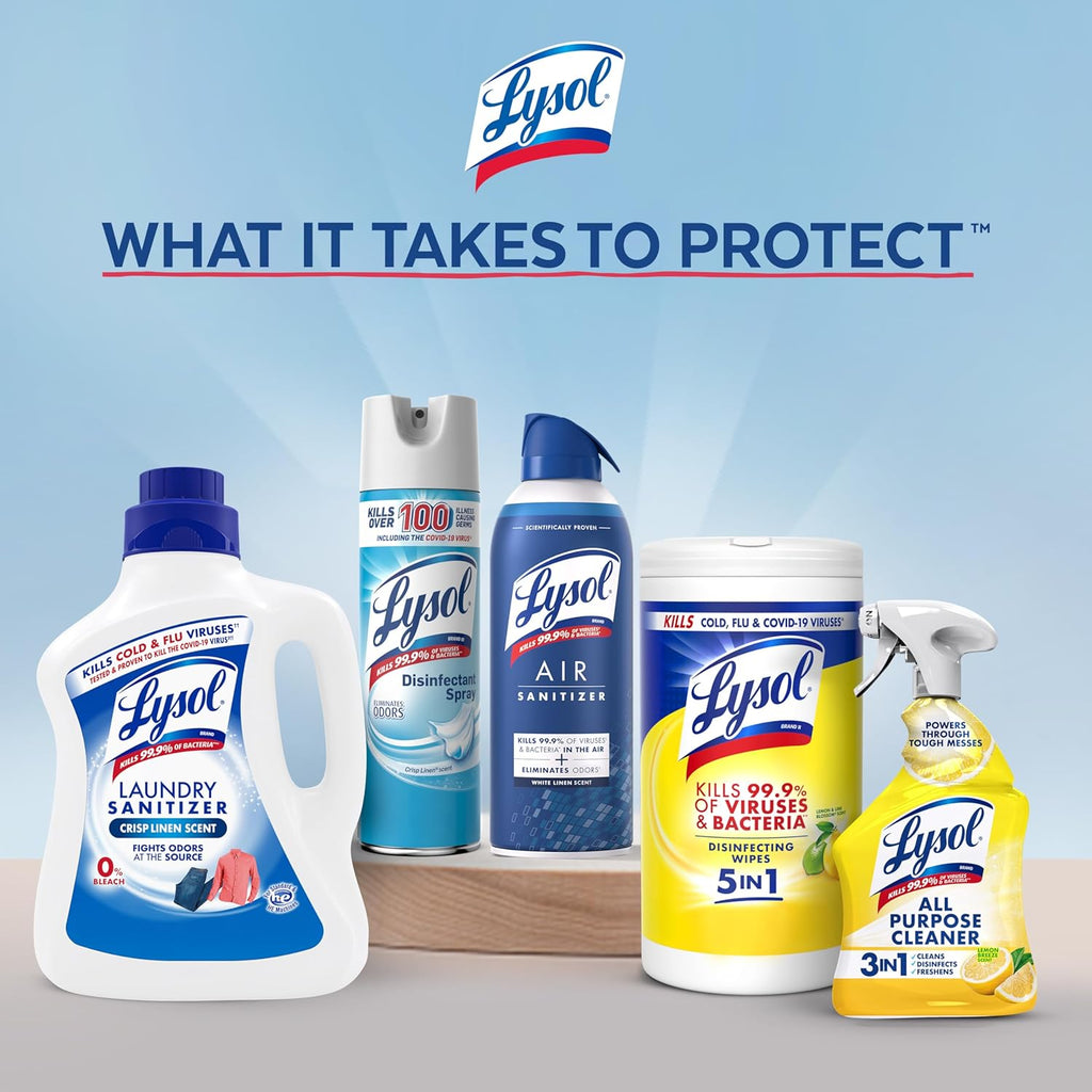 Lysol All Purpose Cleaner Spray, Multi-Purpose Disinfecting Spray, Kitchen & Bathroom Cleaner, Lemon Breeze, Lavender, & Mango Scents, 32oz (Pack of 4)