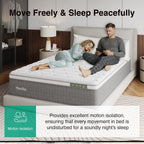 Novilla 14 Inch Queen Size Mattress,Hybrid Queen Mattress with Gel Memory Foam, Cool-to-Touch Nylon Blend & Pocketed Coils for Adaptive Body Support & Motion Isolation CertiPUR-US Certified