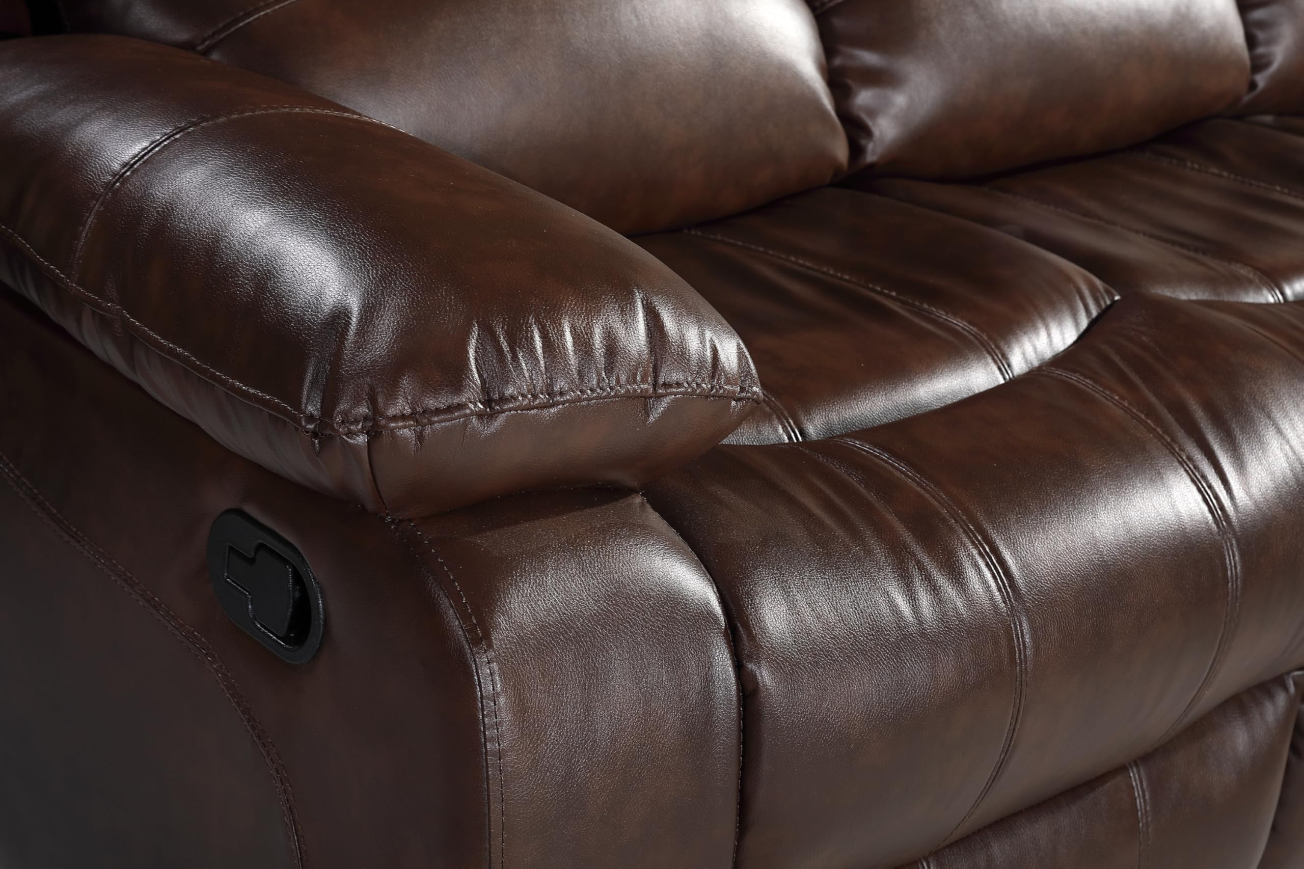 Betsy Furniture 3PC Faux Leather Reclining Couch Set, Living Room Furniture Set, Sofa, Loveseat, Glider, 8018 Multiple Colors (Gray, Sofa+Loveseat+Chair) | 8018