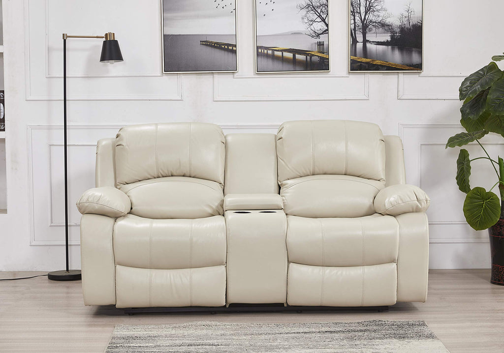 Betsy Furniture 3PC Faux Leather Reclining Couch Set, Living Room Furniture Set, Sofa, Loveseat, Glider, 8018 Multiple Colors (Gray, Sofa+Loveseat+Chair) | 8018