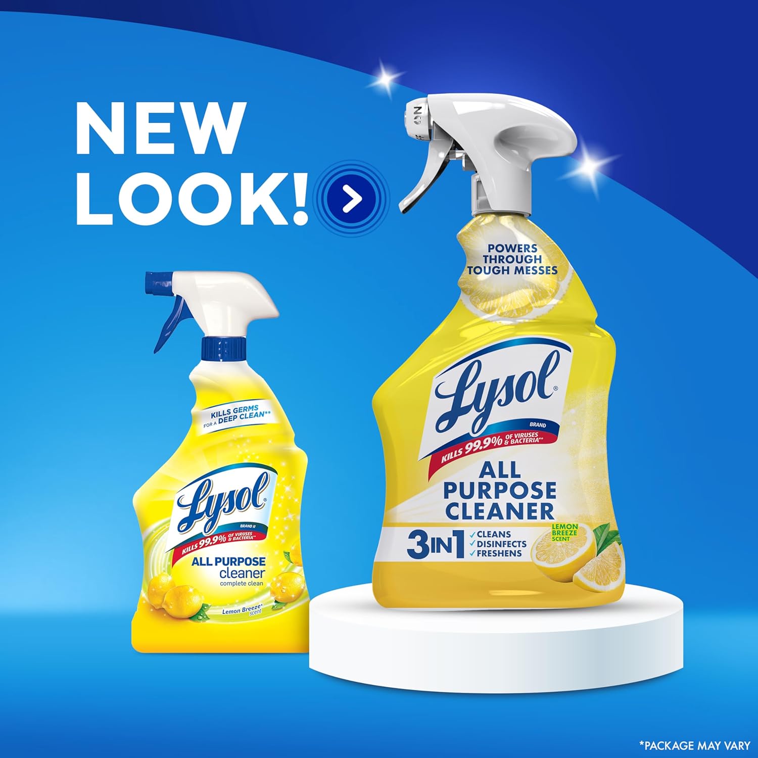 Lysol All Purpose Cleaner Spray, Multi-Purpose Disinfecting Spray, Kitchen & Bathroom Cleaner, Lemon Breeze, Lavender, & Mango Scents, 32oz (Pack of 4)
