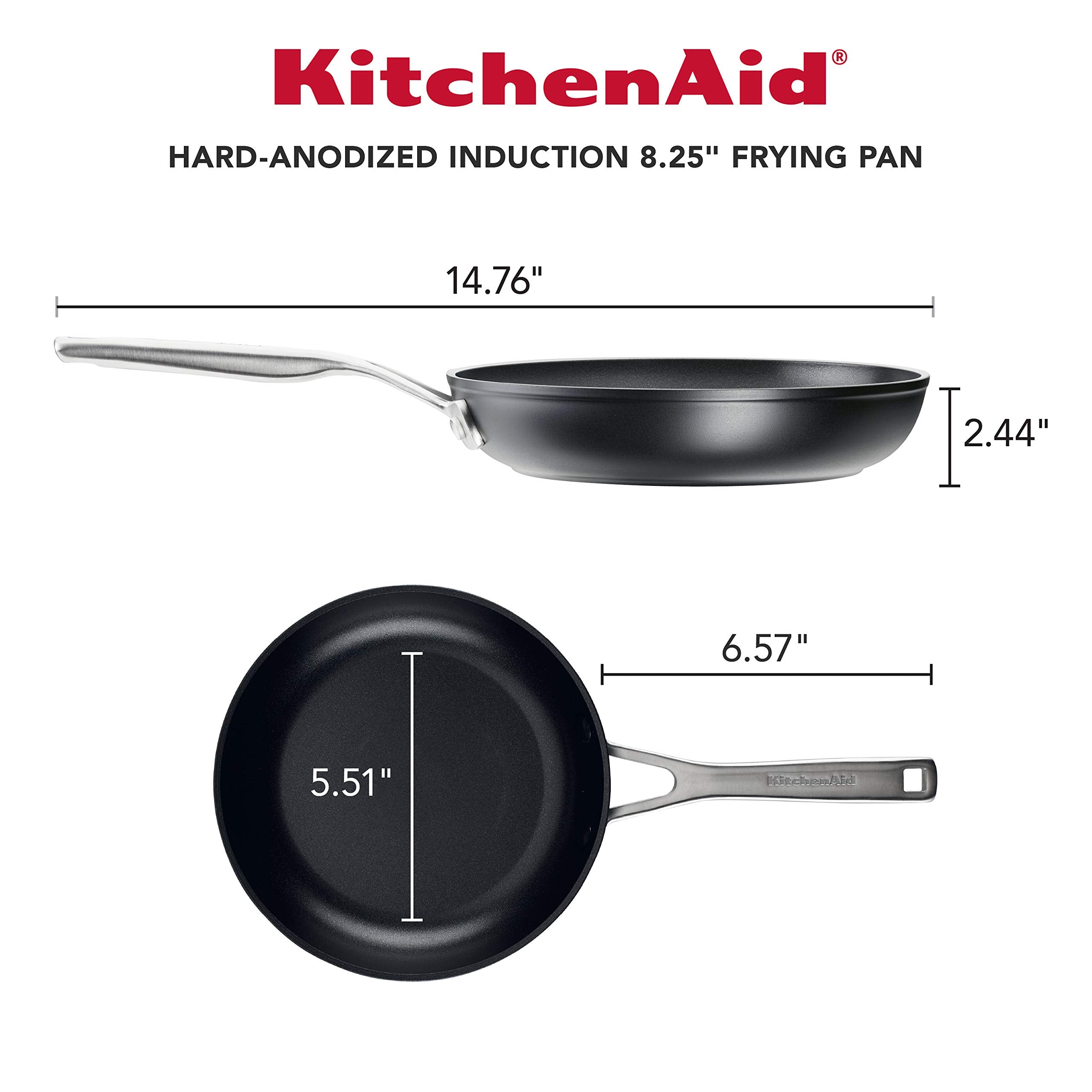 KitchenAid Hard-Anodized Induction Nonstick Cookware Pots and Pans Set, 10-Piece, Matte Black