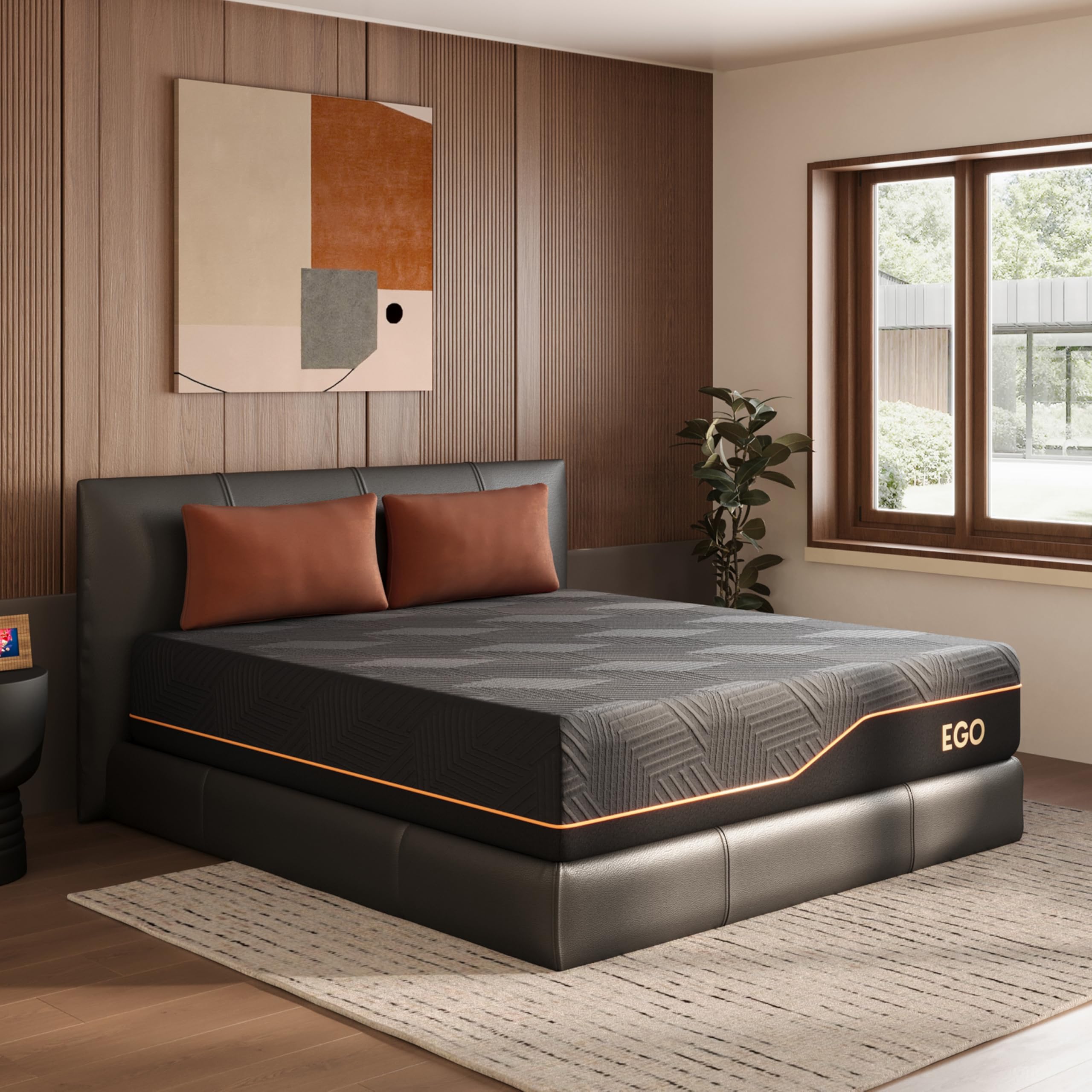 MLILY EGOHOME 14 Inch Queen Memory Foam Mattress for Back Pain, Cooling Copper Gel Bed in a Box, Foam Made in USA, CertiPUR-US Certified, Therapeutic Medium Firm, 60x80x14 Black