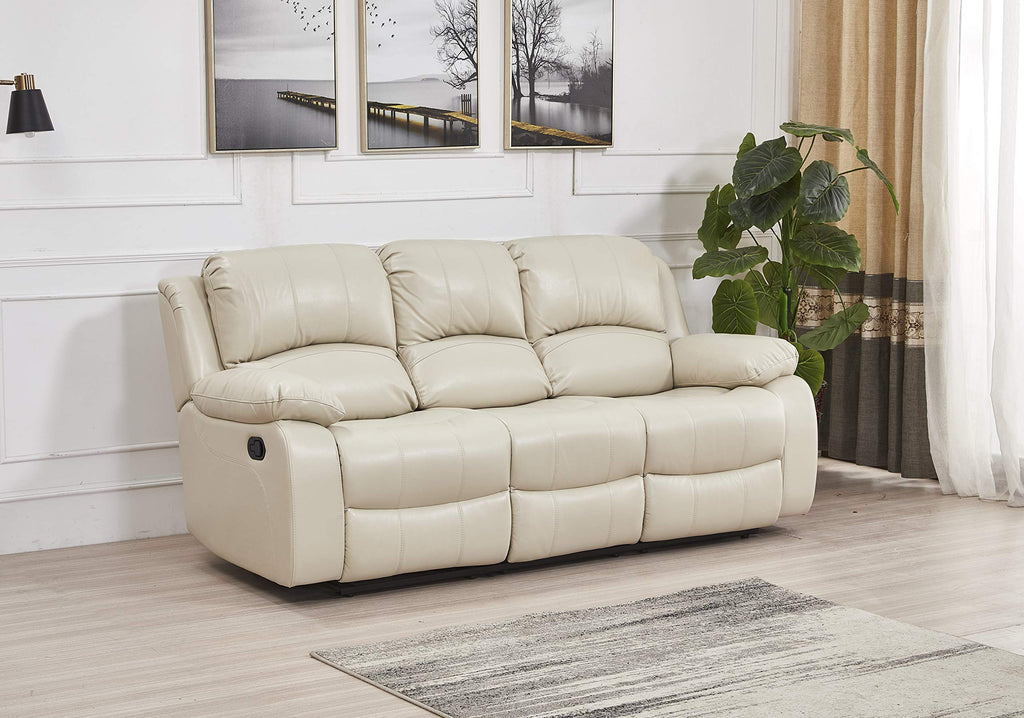 Betsy Furniture 3PC Faux Leather Reclining Couch Set, Living Room Furniture Set, Sofa, Loveseat, Glider, 8018 Multiple Colors (Gray, Sofa+Loveseat+Chair) | 8018