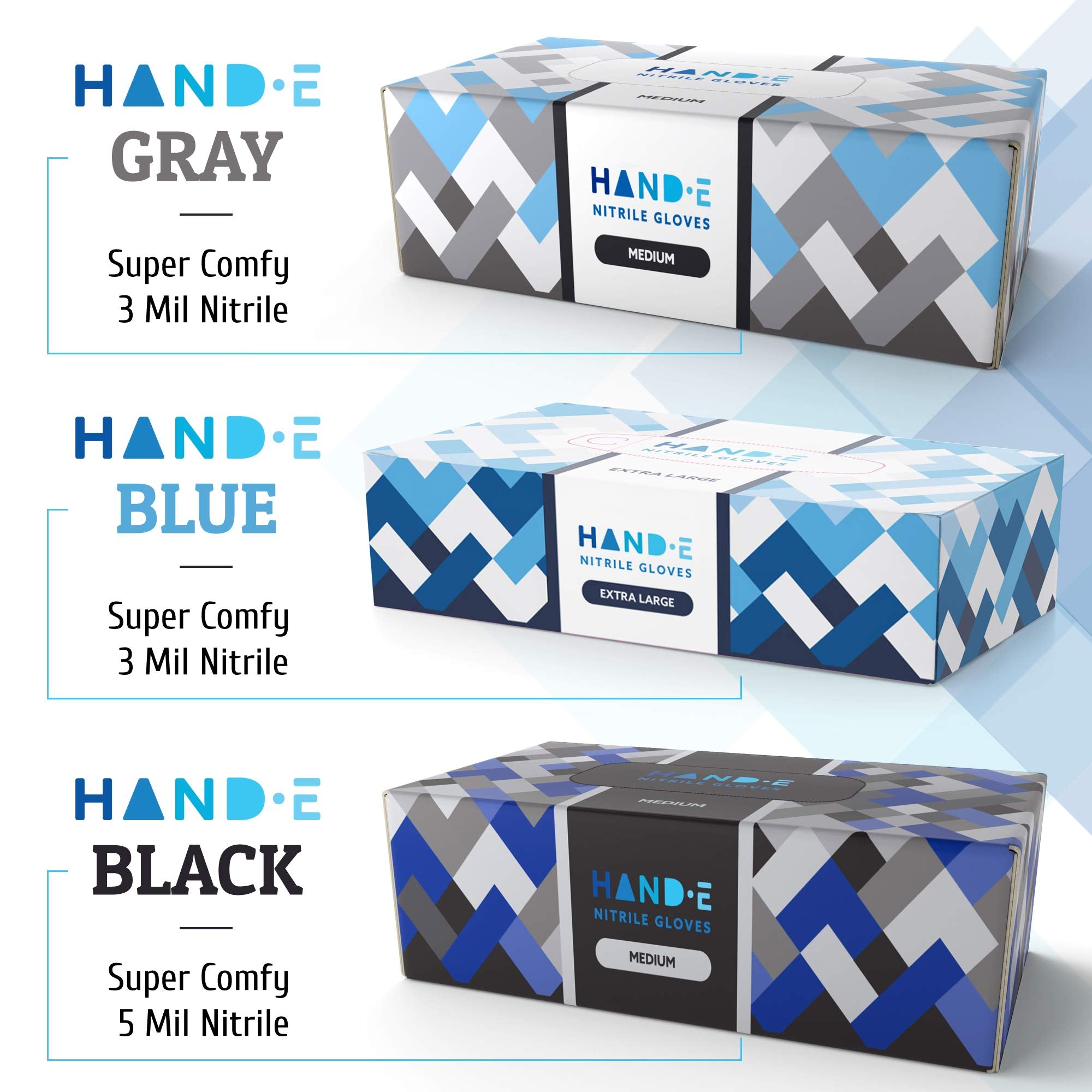 Hand-E Touch Blue Nitrile Disposable Gloves - Latex Free Medical Exam Gloves, Powder Free, Food Safe, Cooking