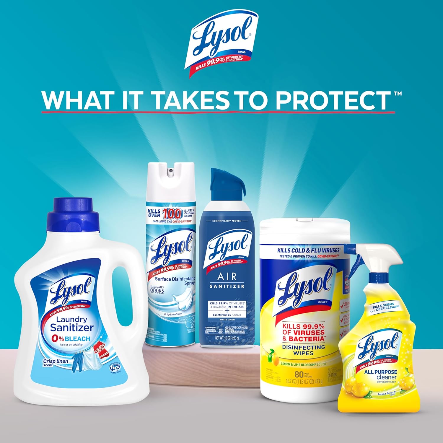 Lysol All Purpose Cleaner Spray, Multi-Purpose Disinfecting Spray, Kitchen & Bathroom Cleaner, Lemon Breeze, Lavender, & Mango Scents, 32oz (Pack of 4)