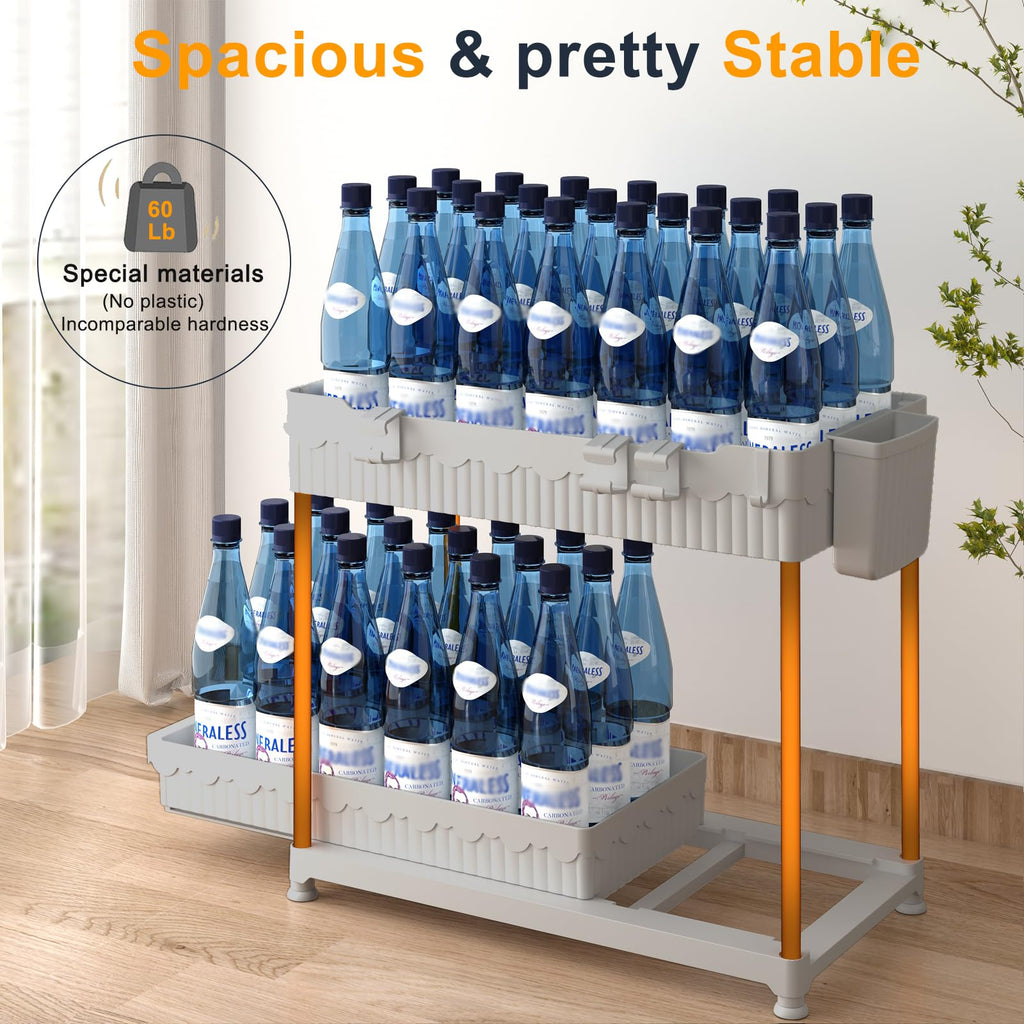 Sevenblue 3 Pack Under Sink Organizers,2-Tier Multi-Use Kitchen and Bathroom Organizers and Storage with Sliding Drawers,Bathroom Cabinet Organizer (Black, 12.8 Inch)