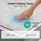 Novilla 14 Inch Queen Size Mattress,Hybrid Queen Mattress with Gel Memory Foam, Cool-to-Touch Nylon Blend & Pocketed Coils for Adaptive Body Support & Motion Isolation CertiPUR-US Certified
