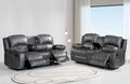 Betsy Furniture 3PC Faux Leather Reclining Couch Set, Living Room Furniture Set, Sofa, Loveseat, Glider, 8018 Multiple Colors (Gray, Sofa+Loveseat+Chair) | 8018