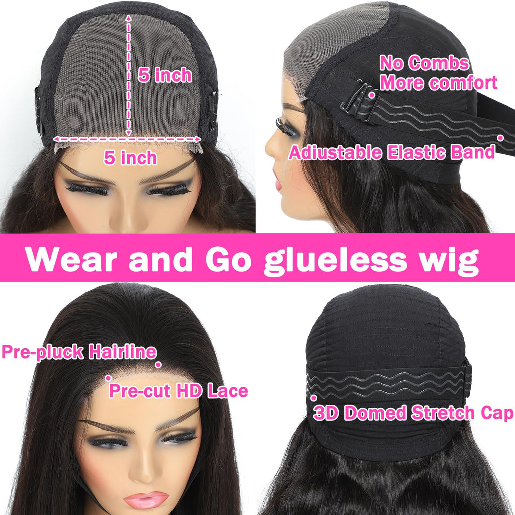 13x6 Lace Front Wigs Human Hair Pre Plucked 180 Density 26 Inch HD Body Wave Lace Front Wigs Human Hair 10A Frontal Wigs Human Hair wigs for Women Glueless Wigs Human Hair Pre Plucked Black wig