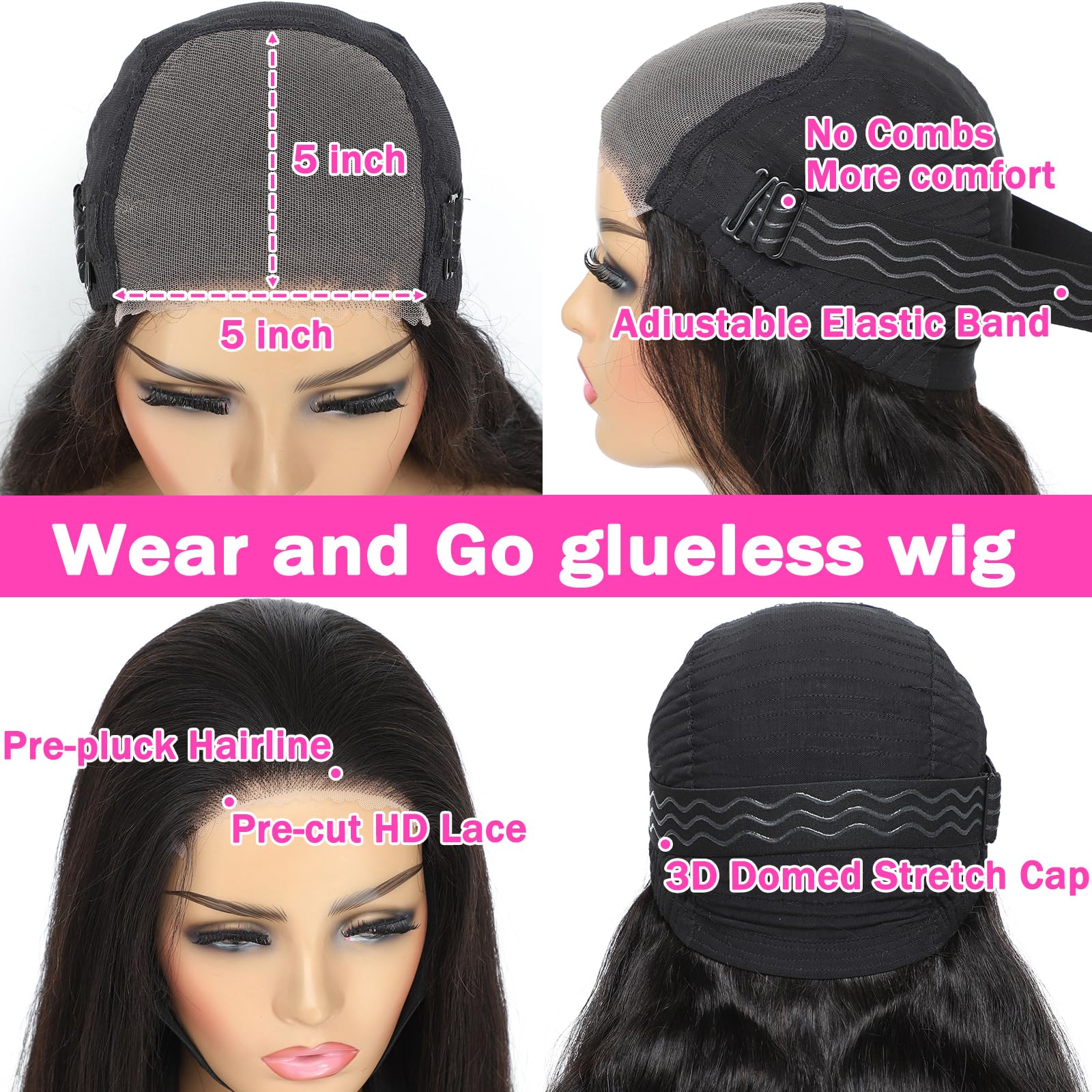 13x6 Lace Front Wigs Human Hair Pre Plucked 180 Density 26 Inch HD Body Wave Lace Front Wigs Human Hair 10A Frontal Wigs Human Hair wigs for Women Glueless Wigs Human Hair Pre Plucked Black wig