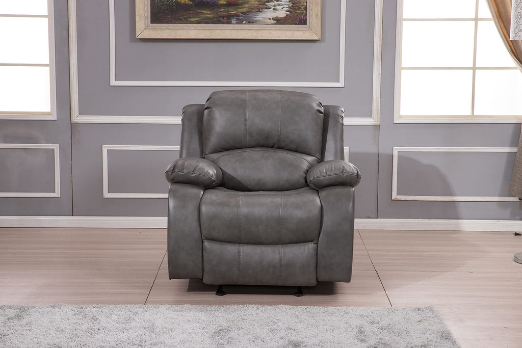 Betsy Furniture 3PC Faux Leather Reclining Couch Set, Living Room Furniture Set, Sofa, Loveseat, Glider, 8018 Multiple Colors (Gray, Sofa+Loveseat+Chair) | 8018