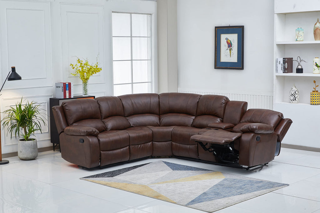 Betsy Furniture 3PC Faux Leather Reclining Couch Set, Living Room Furniture Set, Sofa, Loveseat, Glider, 8018 Multiple Colors (Gray, Sofa+Loveseat+Chair) | 8018