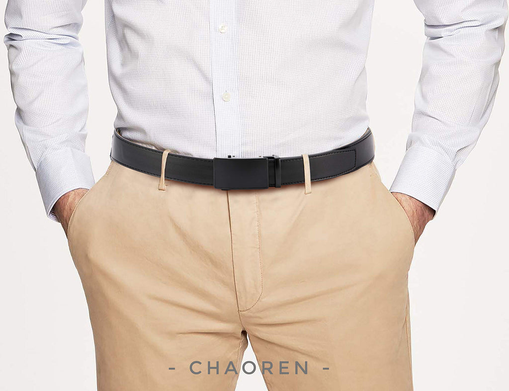 CHAOREN Leather Ratchet Belt Men 2 Pack - Customizable Fit, Effortless Style (35mm)