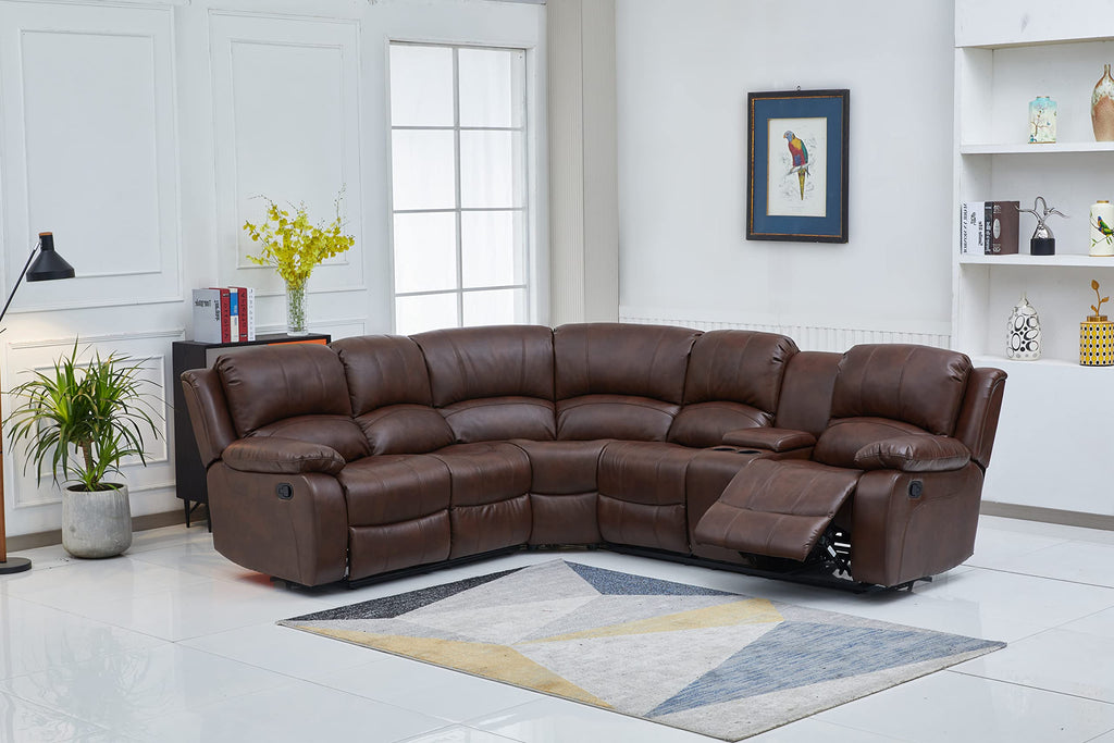 Betsy Furniture 3PC Faux Leather Reclining Couch Set, Living Room Furniture Set, Sofa, Loveseat, Glider, 8018 Multiple Colors (Gray, Sofa+Loveseat+Chair) | 8018