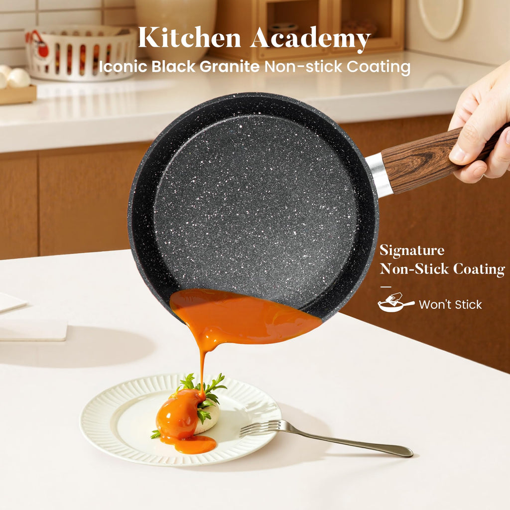 Kitchen Induction Cookware & Bakeware Set - 30 Piece Black Granite Cooking Pans Set, Non-Stick Pots and Pans Set