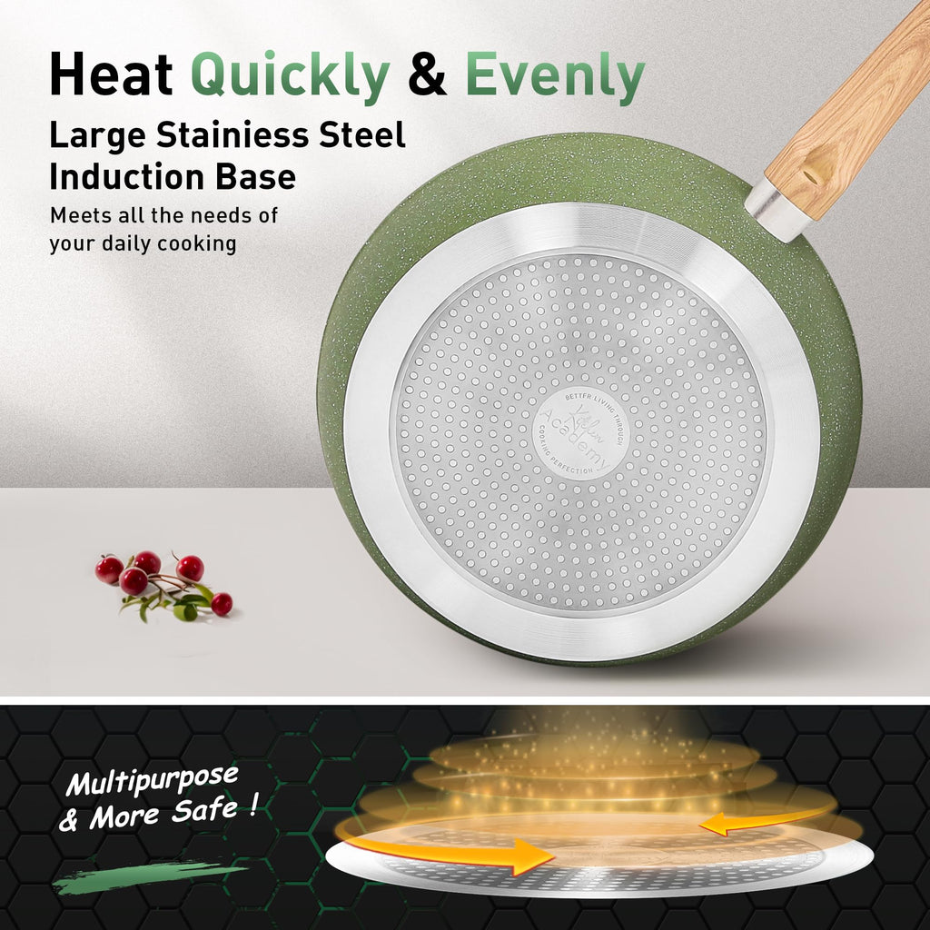 Kitchen Induction Cookware & Bakeware Set - 30 Piece Black Granite Cooking Pans Set, Non-Stick Pots and Pans Set