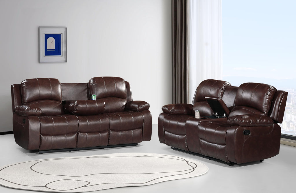 Betsy Furniture 3PC Faux Leather Reclining Couch Set, Living Room Furniture Set, Sofa, Loveseat, Glider, 8018 Multiple Colors (Gray, Sofa+Loveseat+Chair) | 8018