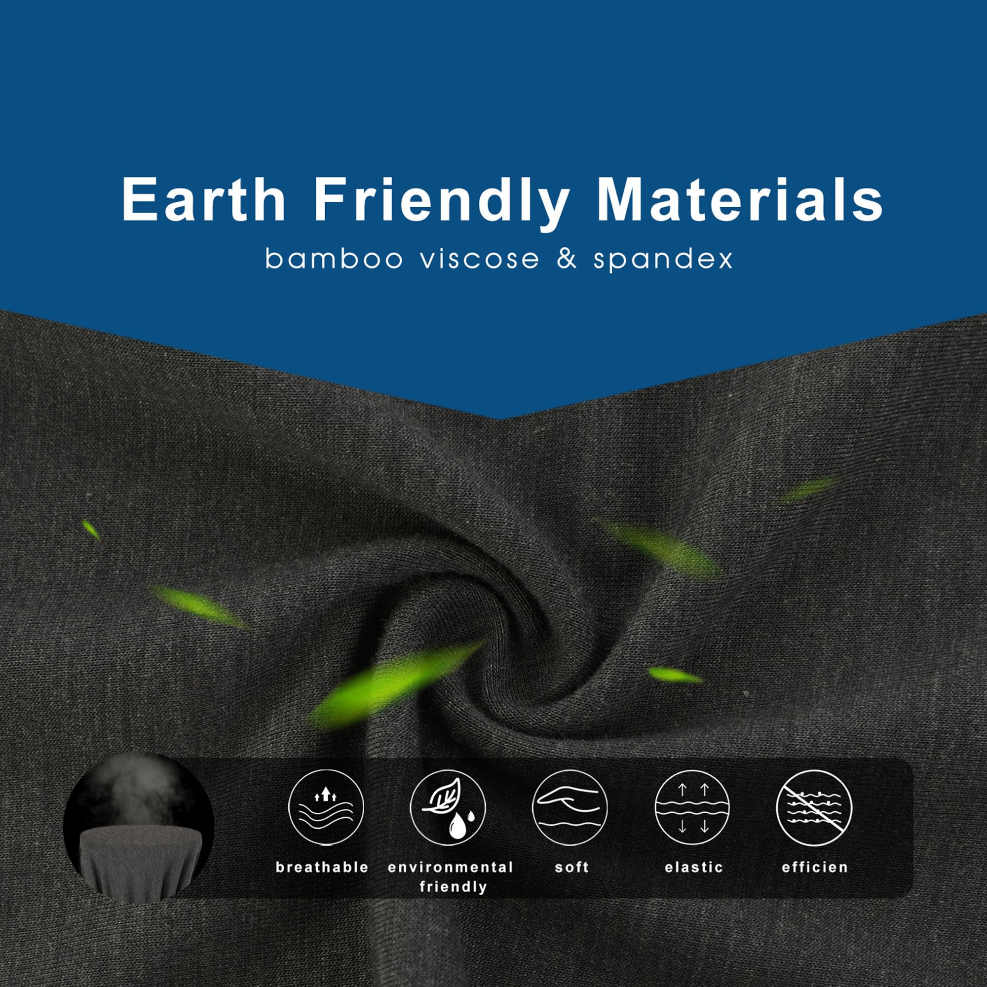 BAMBOO COOL Men's Underwear Breathable Boxer Briefs with Fly Moisture-Wicking Lightweight Underwear 7-Pack