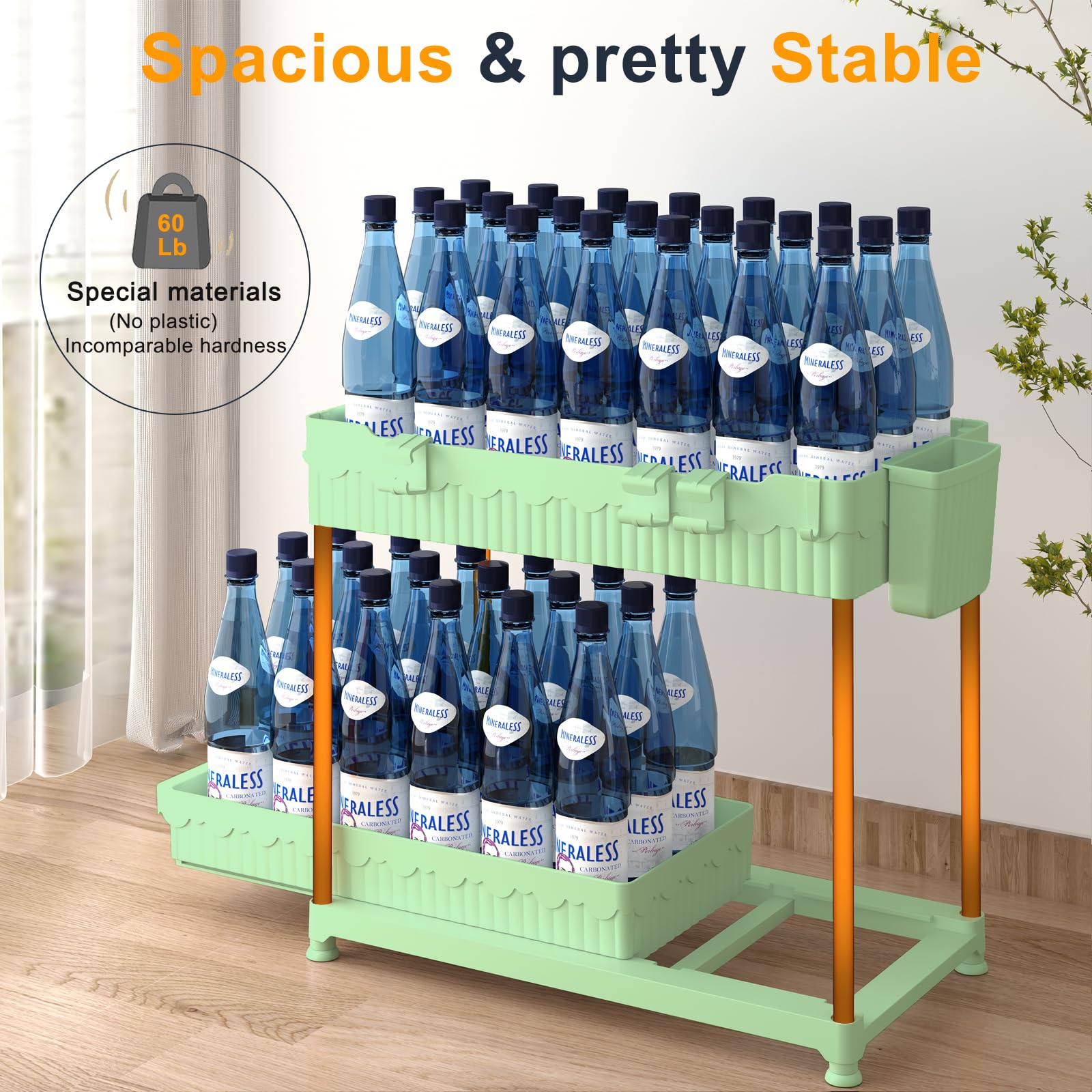 Sevenblue 3 Pack Under Sink Organizers,2-Tier Multi-Use Kitchen and Bathroom Organizers and Storage with Sliding Drawers,Bathroom Cabinet Organizer (Black, 12.8 Inch)