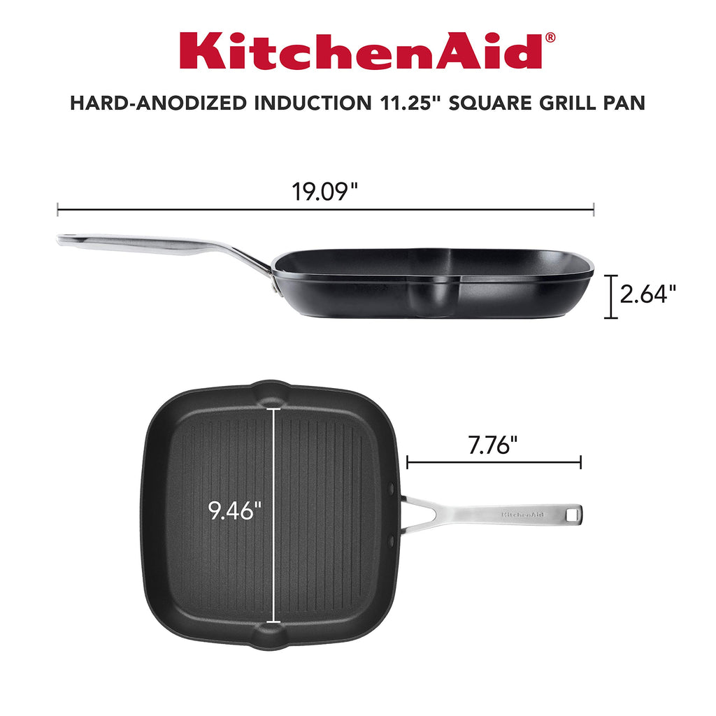 KitchenAid Hard-Anodized Induction Nonstick Cookware Pots and Pans Set, 10-Piece, Matte Black