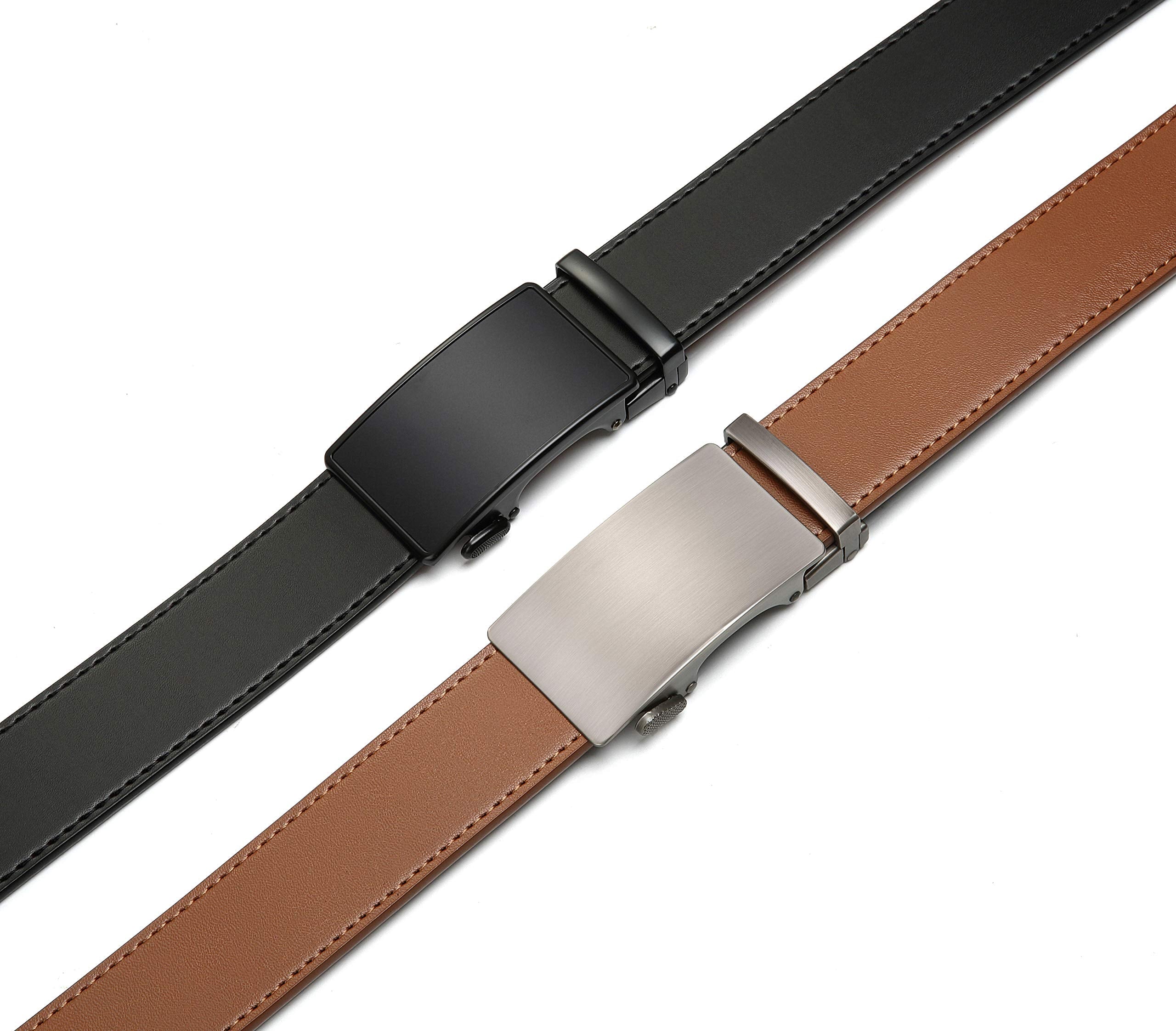 CHAOREN Leather Ratchet Belt Men 2 Pack - Customizable Fit, Effortless Style (35mm)