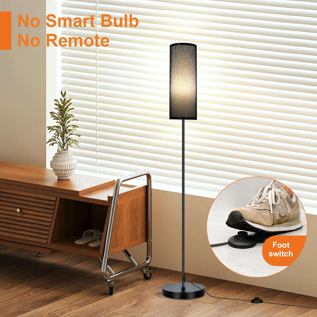 FRIDEKO HOME 2 Pack Floor Lamps for Living Room, Dimmable Colors Temperature & Brightness, Modern Floor Lamp with Remote, Tall Standing Lamps for Living Room Bedroom Office, Beige Shade 9W Smart Bulb