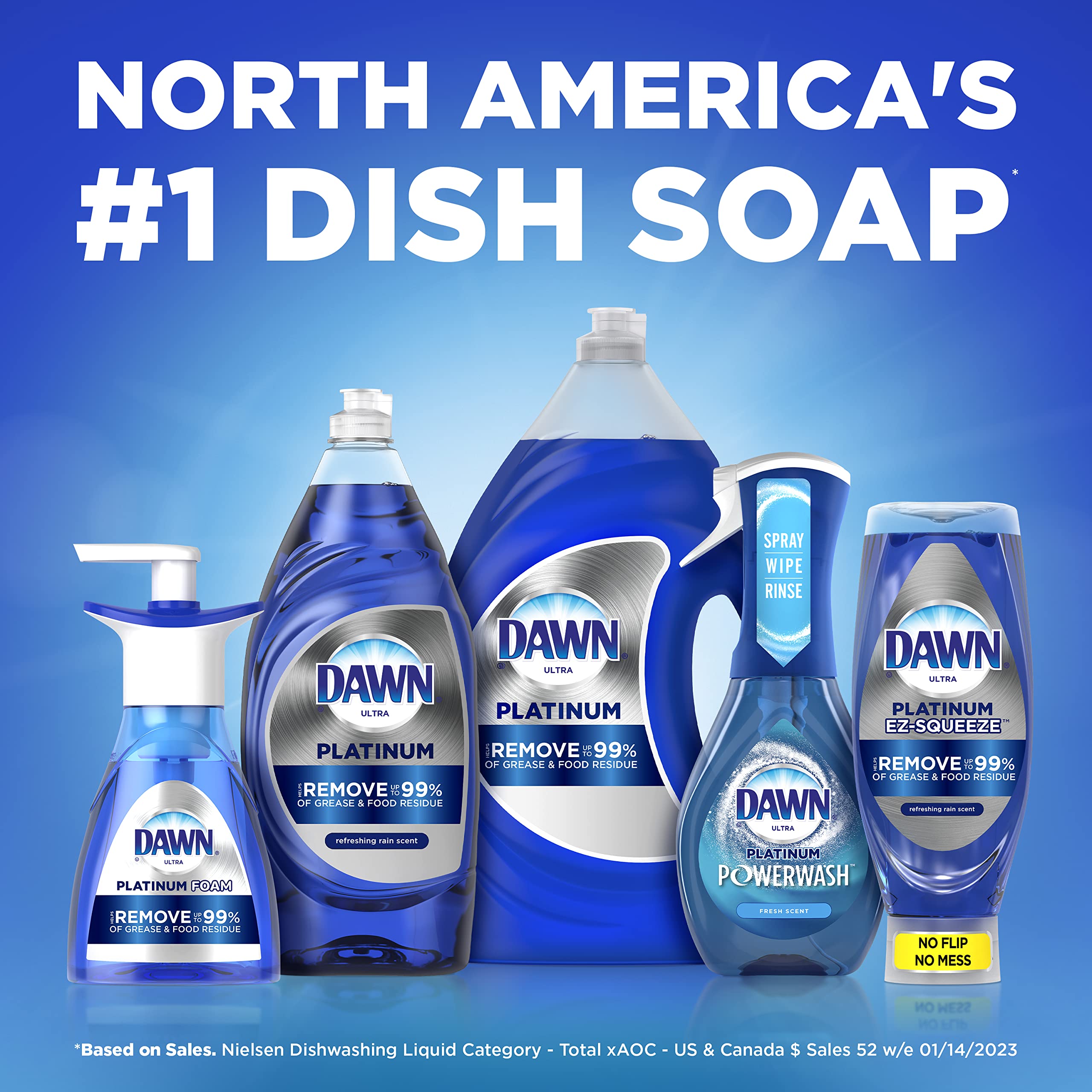 Dawn Powerwash Spray, Dish Soap, Dishwashing Liquid, Fresh, 1 Starter Kit + 3 Refills, 4x16 Fl Oz