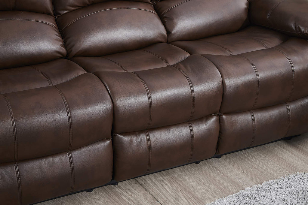 Betsy Furniture 3PC Faux Leather Reclining Couch Set, Living Room Furniture Set, Sofa, Loveseat, Glider, 8018 Multiple Colors (Gray, Sofa+Loveseat+Chair) | 8018