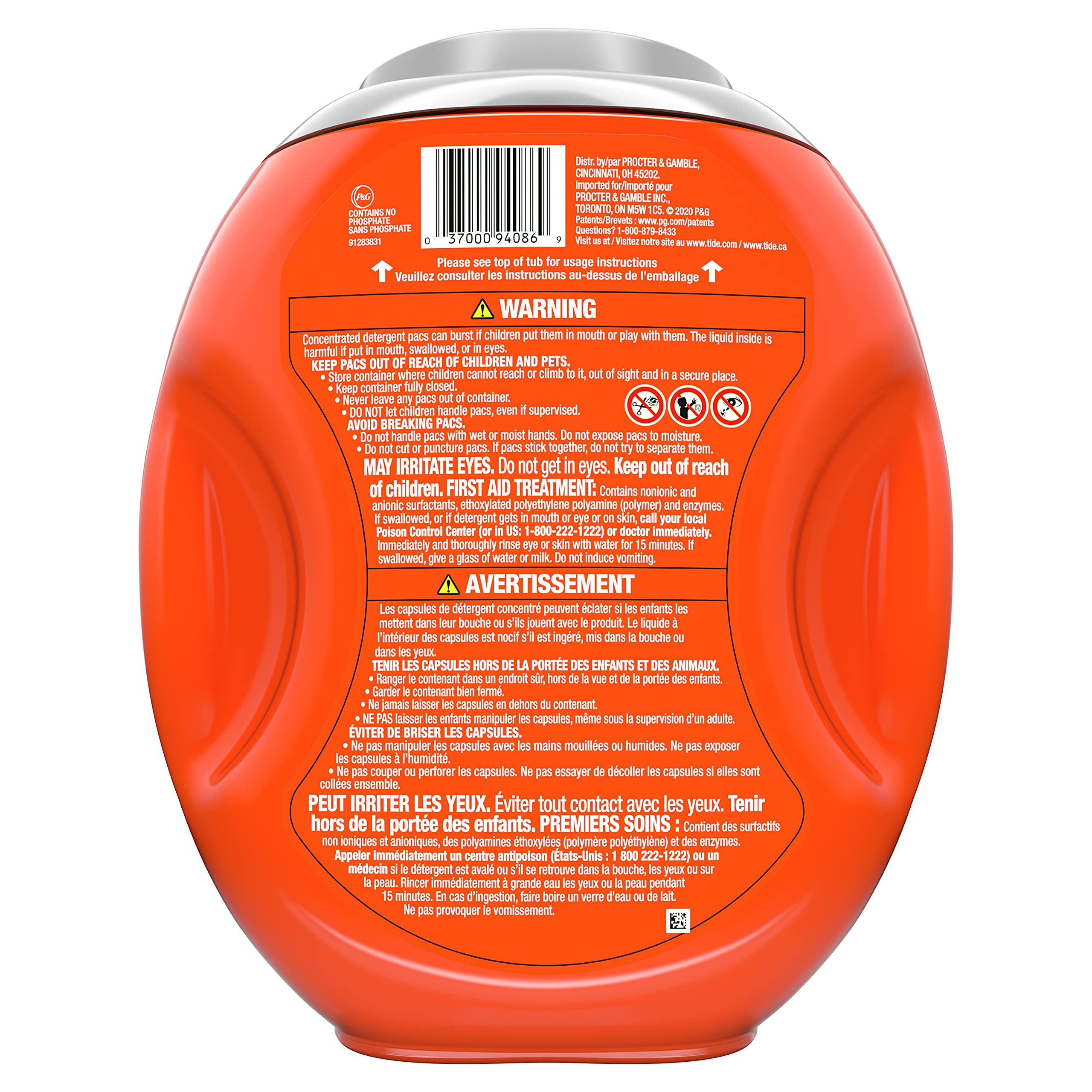 Tide 4-in-1 Ultra Oxi PODS Laundry Detergent Pacs, 85 Count, HE Compatible, Built in Pre-treater for Stains