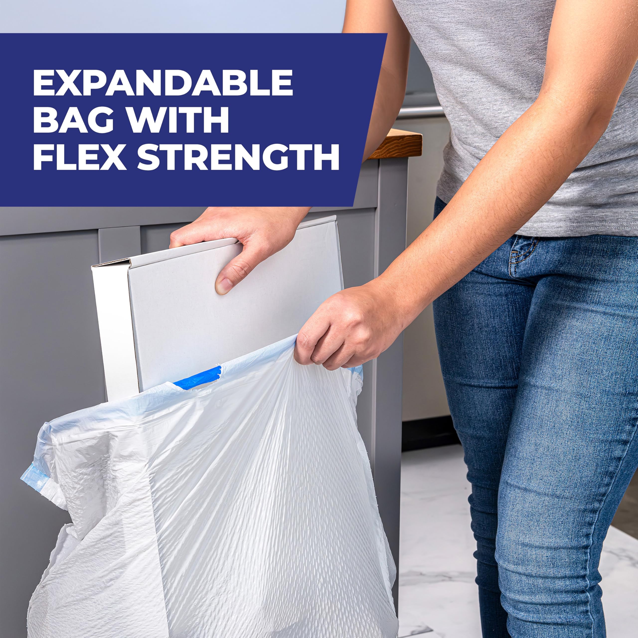 Hefty Ultra Strong 13 Gallon Trash Bags, Tall Kitchen, Drawstring Closure, Odor Control, White, Lavender, Sweet Vanilla, 80 Count