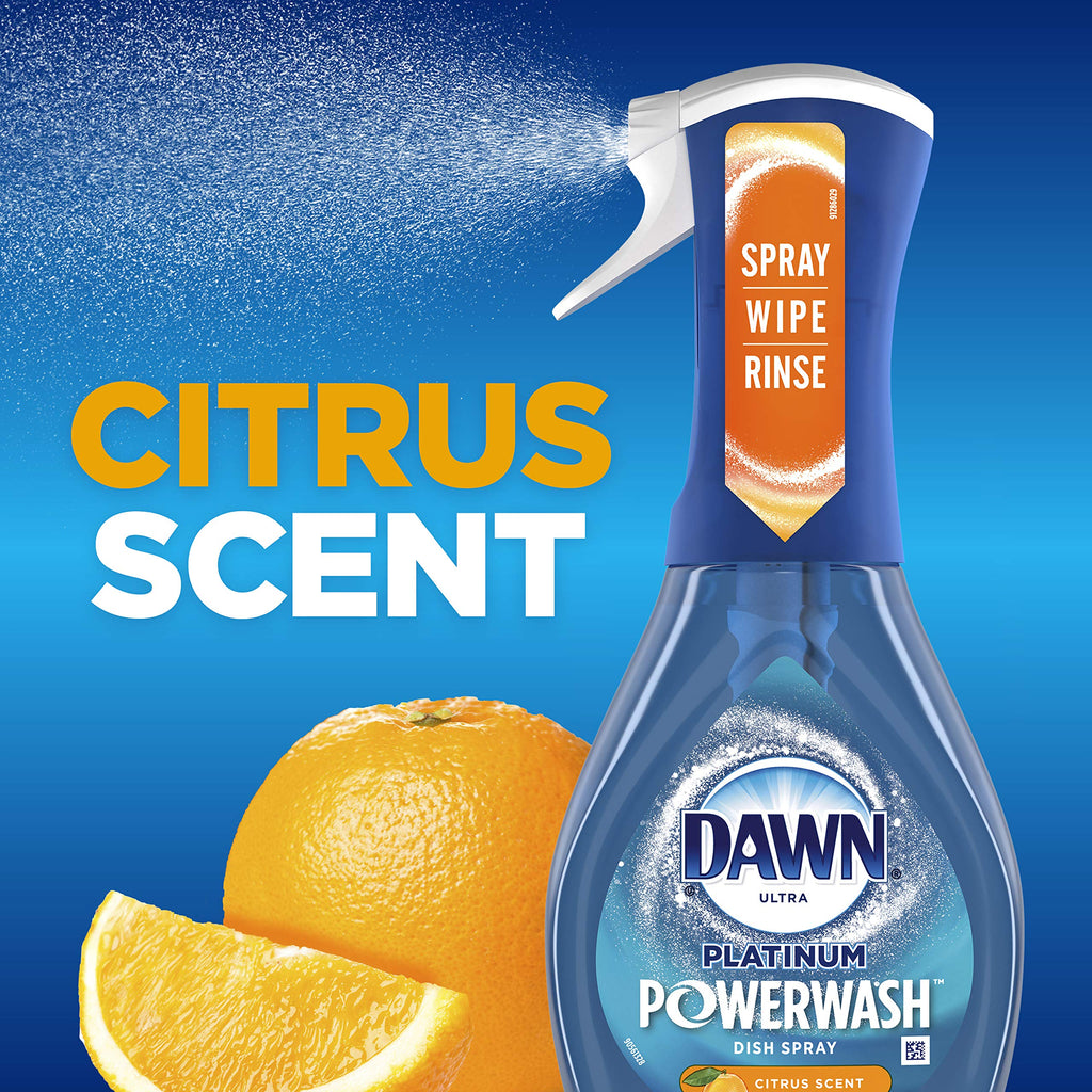 Dawn Powerwash Spray, Dish Soap, Dishwashing Liquid, Fresh, 1 Starter Kit + 3 Refills, 4x16 Fl Oz