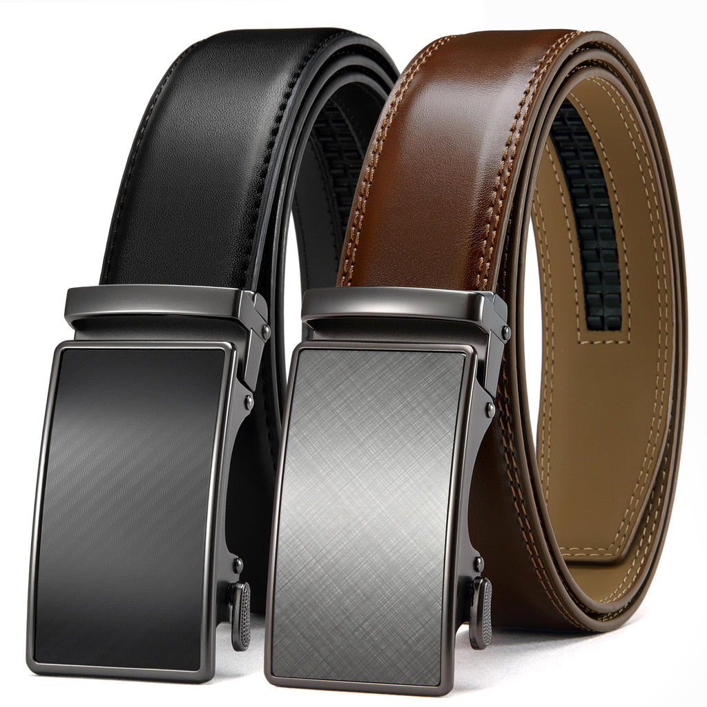 CHAOREN Leather Ratchet Belt Men 2 Pack - Customizable Fit, Effortless Style (35mm)
